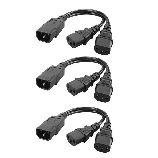 

3pieces iec320-c14 для 2c13 адаптер шнура питания мужчин и женщин pdu / ups сервера