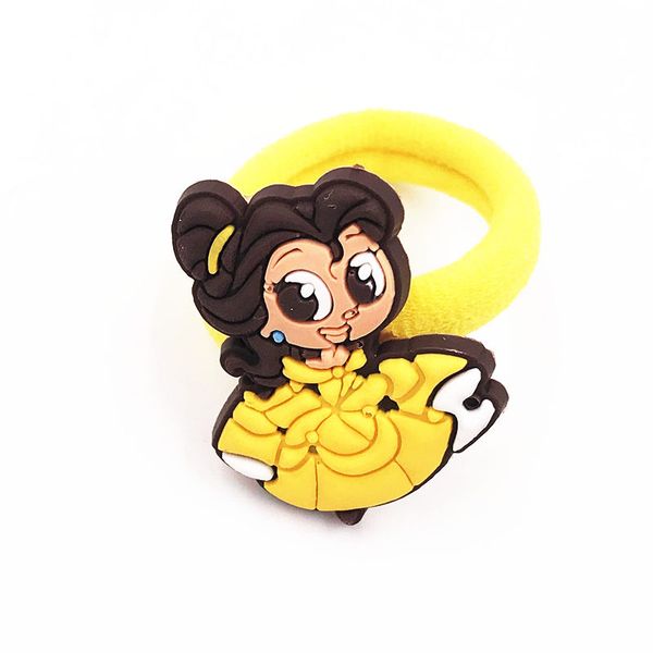 

1pcs mermaid jasmine princess headband hair accessories for women girls pvc elastic hair bands ponytail holder rubber band gum, Slivery;white
