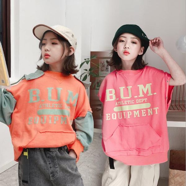 

spring good quality fashion girls' hoodies 2020 new production long sleeve casual korean girls' hoodies 110-160cm kids clothes, Black