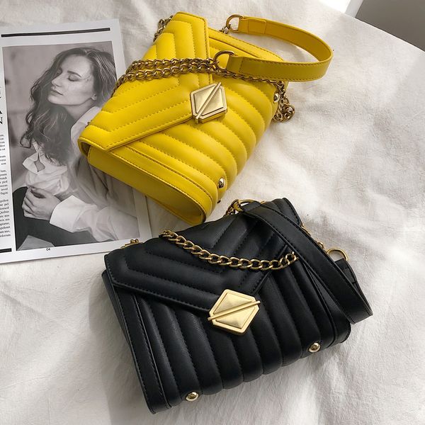 

lock flip bag 2019 summer fashion new pu leather women's designer handbag sweet girl chain shoulder messenger bag