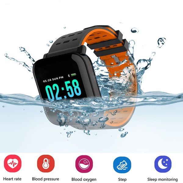 

A6 blood pre ure mart bracelet large color creen fitne tracker tep counter activity monitor mart watch for man women