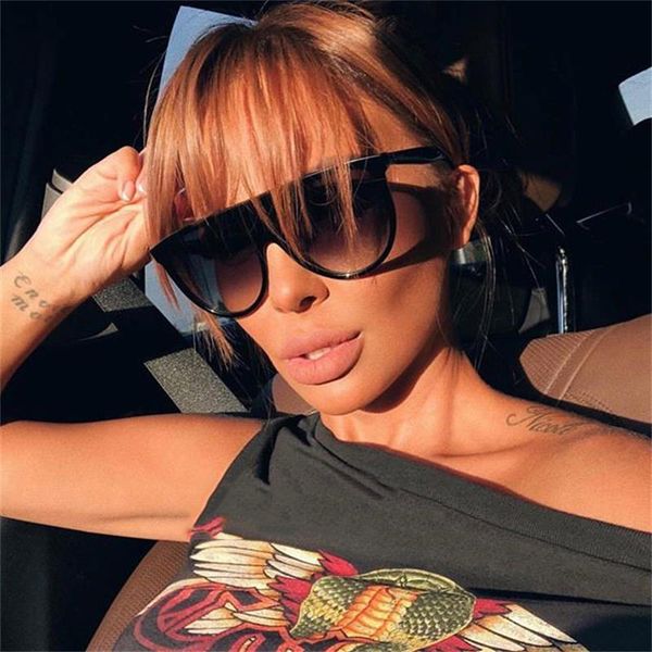 

thin shadow flat sunglasses women men vintage oversized pilot sun glasses designer female shades oculos, White;black