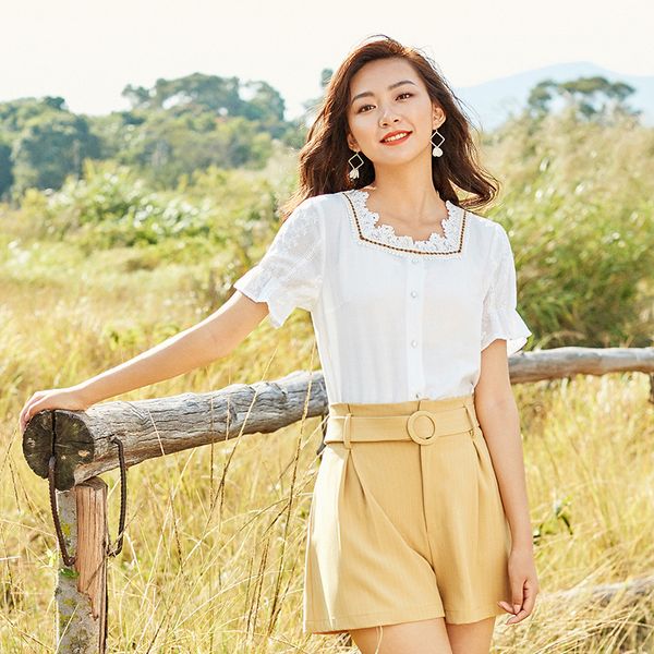 

casual office short sleeve white blouse shirt 2020 lace womens and blouses clothes korean fashion clothing
