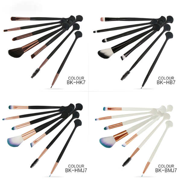 

макияж 7pcs / set seashell eye brushes set крем для foundation powder brush set soft face blush brush косметика инструменты mag5556
