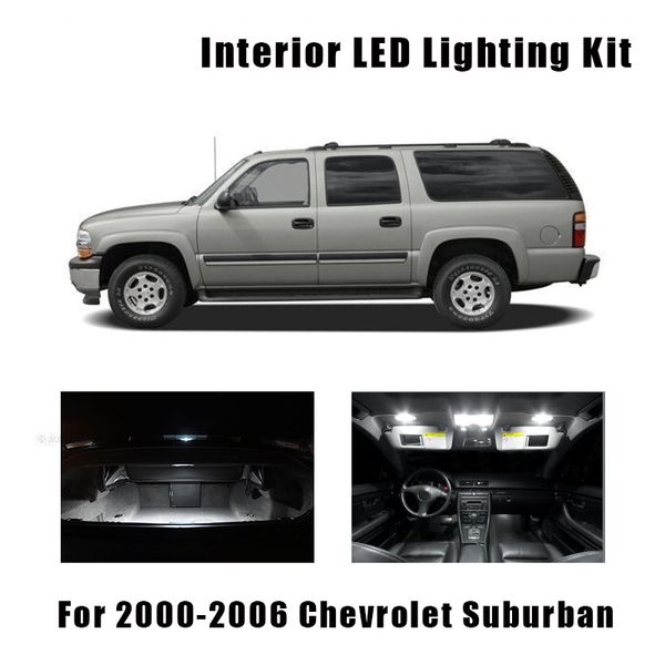 

12 bulbs white led car light interior kit fit for suburban 2000-2003 2004 2005 2006 reading trunk cargo license lamp