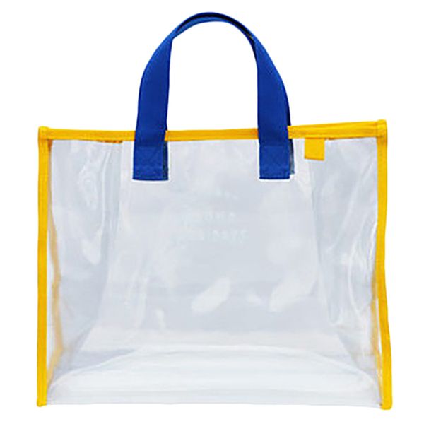 

transparent jelly beach bag ladies handbag large capacity shoulder bag swimsuit collection portable waterproof handbag blue
