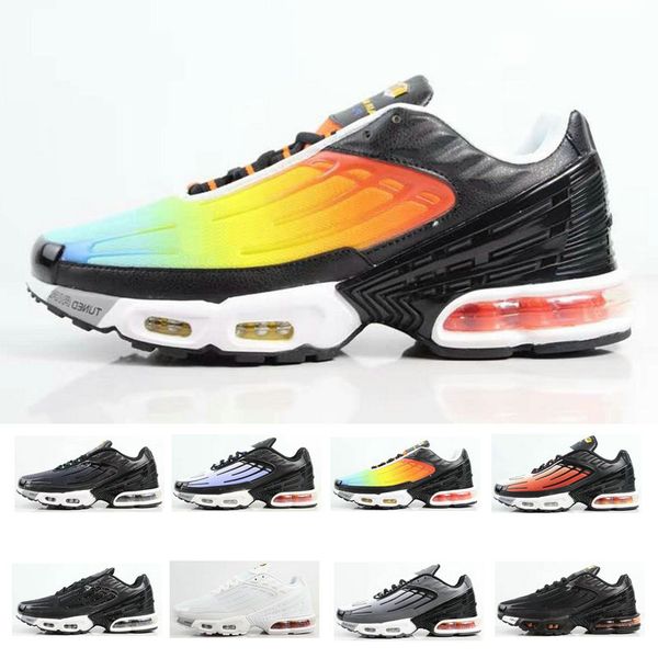 

plus iii 3 tn tuned mens running shoes 2019 tns chaussures rainbow triple black white sports trainers designer sneakers ing