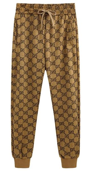 

new trousers autumn letters print Â elastic waistband lace-up pants european and american popular couple sports jogging pants, Black