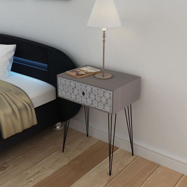 

bedside tables with drawers 2 pcs. gray dining room furniture