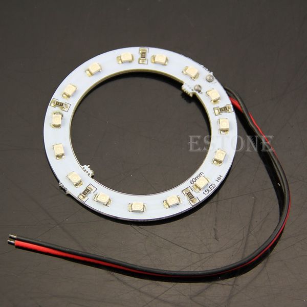 

yam 12v 3528 car light 2pcs bright blue 60mm angel eyes 15 smd led ring car