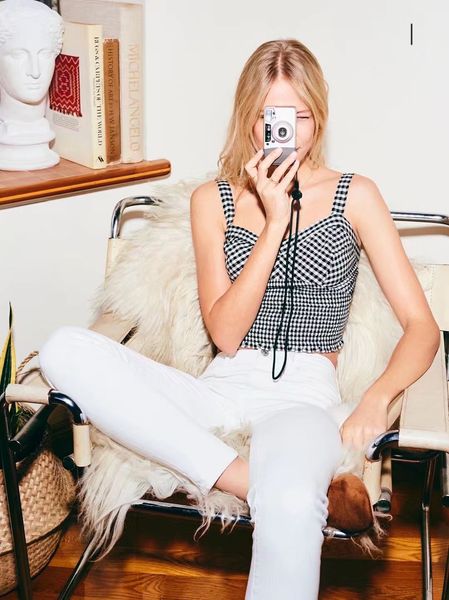 

women vests luxury t women shirt retro style plaid stripes pleats elastic vests slim women clothing short camisole female size s-l, Black;white