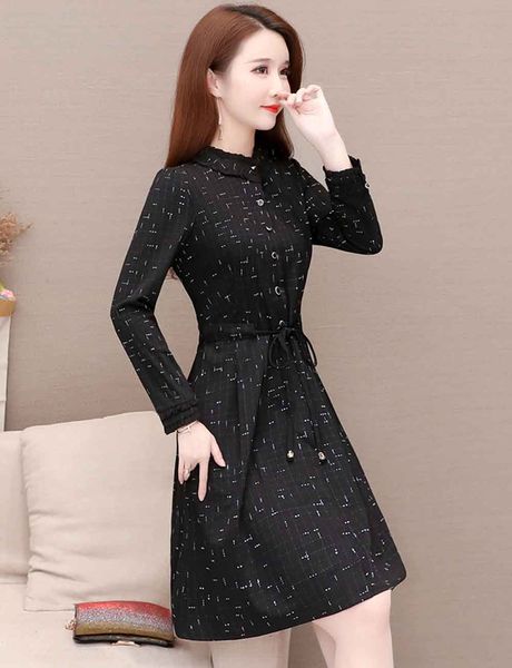 

2019 autumn new black dress plaid waist was thin temperament high-end small man popular skirt women, Black;gray