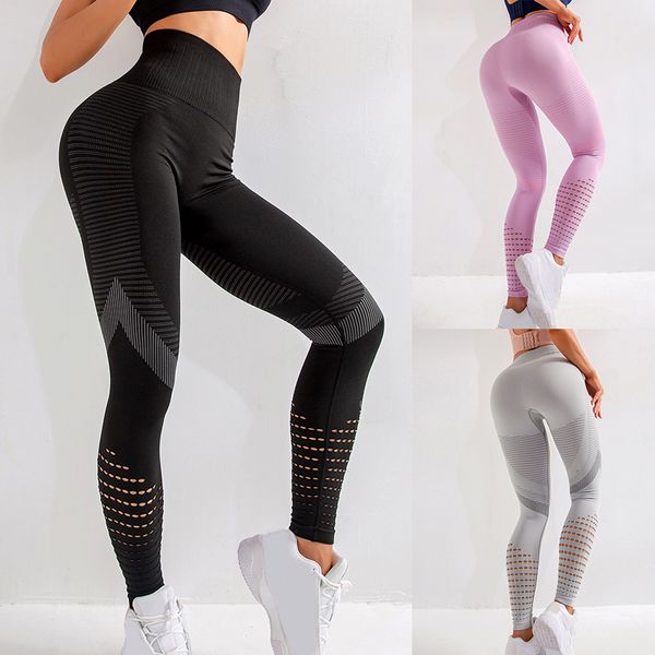 

high waist fitness gym leggings women seamless tights workout running activewear yoga pants hollow sport trainning pants, White;red