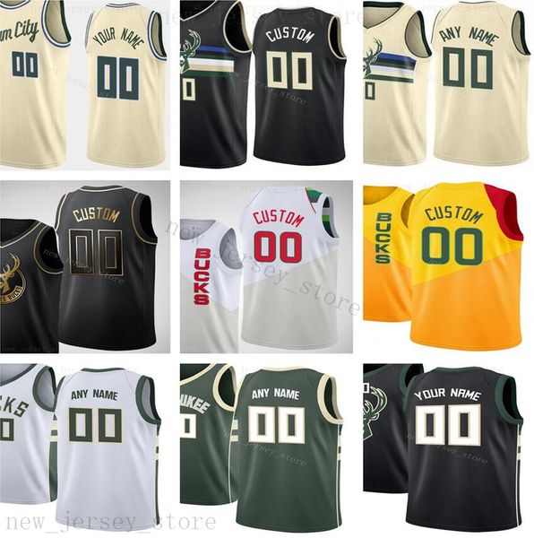 

custom printed milwaukeebucks jerseys 2020 new beige black city green white jersey. message number and name on order, Black;yellow