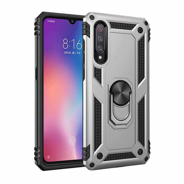 Custodia per cavalletto in metallo con lama militare per Xiaomi Mi 9 9SE CC9 A3 Redmi Note 8 Pro Note7 Redmi8 Cover protettiva ibrida testata per cadute