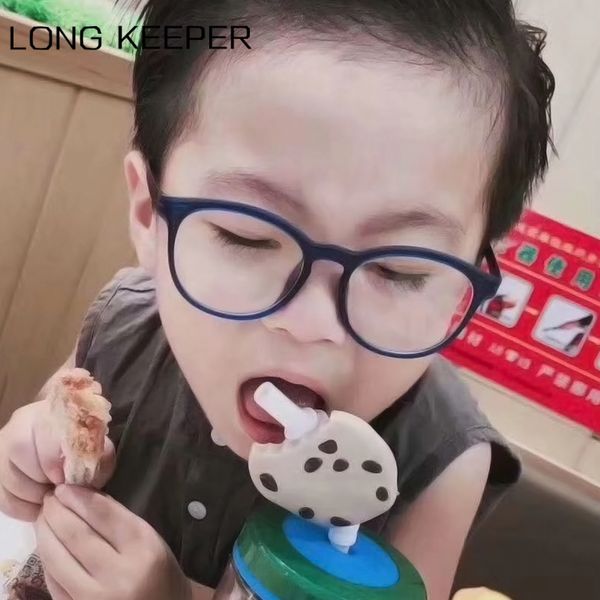 

longkeeper anti blue light kids glasses children vintage round eyeglasses boys girls clear lens spectacles oculos infantil uv400, White;black