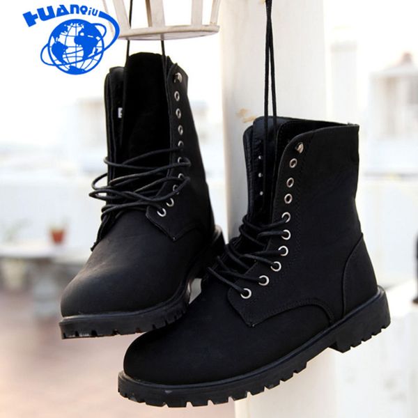 

huanqiu combat boots winter england-style fashionable men's short black shoes boots zll111