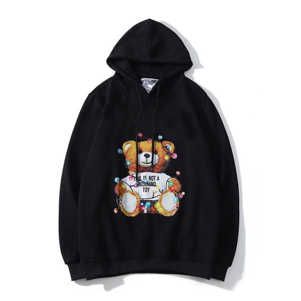 

designer men hoody brand with hat luxury design black and white men women bear pattern middle size available from m to 2xl