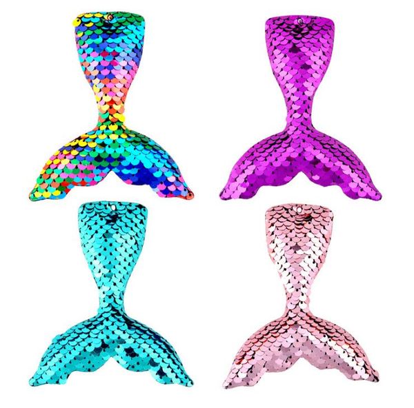 

fashion mermaid tail double-sided flip sequins bow hairpin fish scales hair decoration 7 colors ing, Slivery;white
