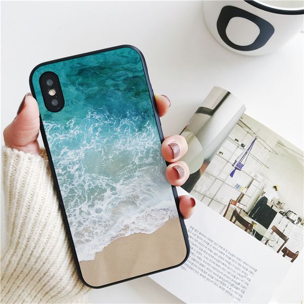 

coque luxury sea cover for iphone 11 pro xs max xr case for iphone 8 7 6s plus 5s se 5 case soft silicone cover.