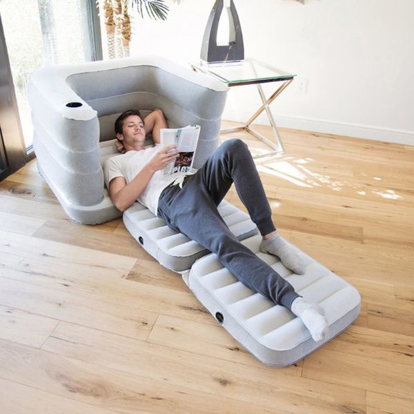 

2in1 inflatable sofa bed inflatable lounge chair one seawo seat flocking pvc air sofa bed outdoor furniture outdoor seating