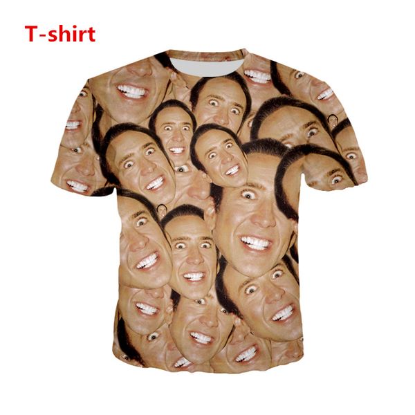 

новая мода hot известный актер николас тенниска 3d печати унисекса смешные пространства, White;black