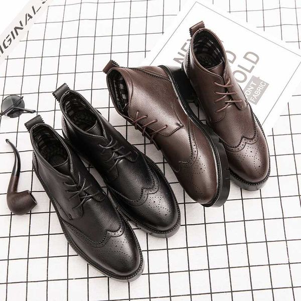 

2019 fashion man formal shoes genuine leather personality men business dress oxford wedding shoes *3325, Black