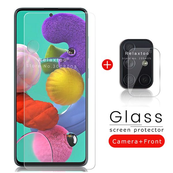 

2-in-1 original tempered glass for samsung galaxy a51 a71 2019 screen protector camera glas samsun a 51 71 a515f a715f safe film