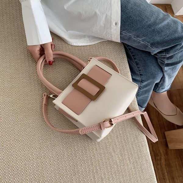 

contrast design pu leather crossbody bags for women 2020 summer mini shoulder messenger bag female handbags