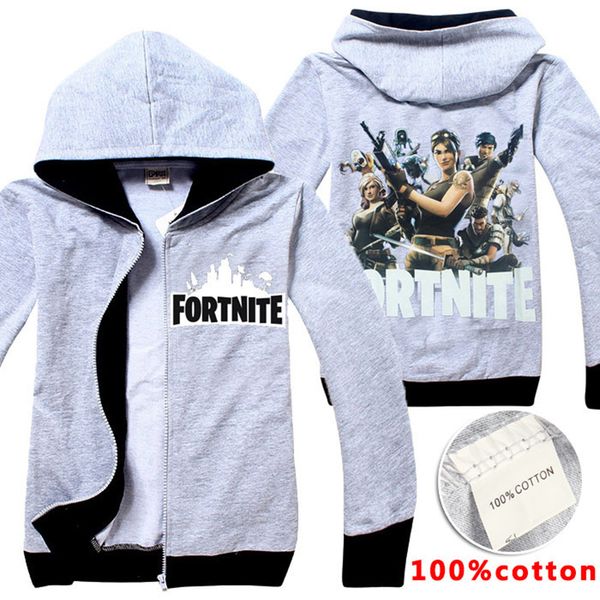 2019 Fortnite Hoodies Sweatshirts 6 14 Years Old Kids Printed Zipper Hoodies Jackets Zipper Tracksuits Kids Sweatshirts Casual Pullover Clothes From