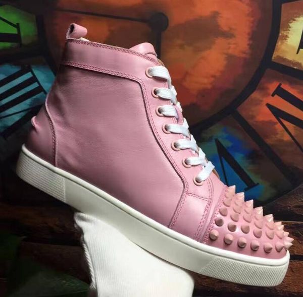 

новейший роскошная red bottoms мужчины женщины обувь мода suede с шипами кожаный шипы шнуровке вскользь тапки подошв обуви, Black