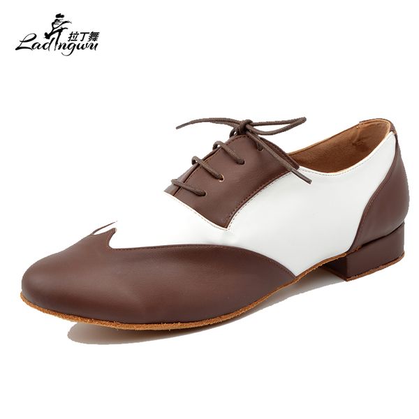 

ladingwu new brand modern men's ballroom tango waltz latin dance shoes microfiber synthetic leather heel 2.5/4.5cm