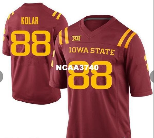 

women iowa state cyclones charlie kolar #88 ladies real embroidery college football jersey size s-4xl or custom any name or number jersey, Black;red