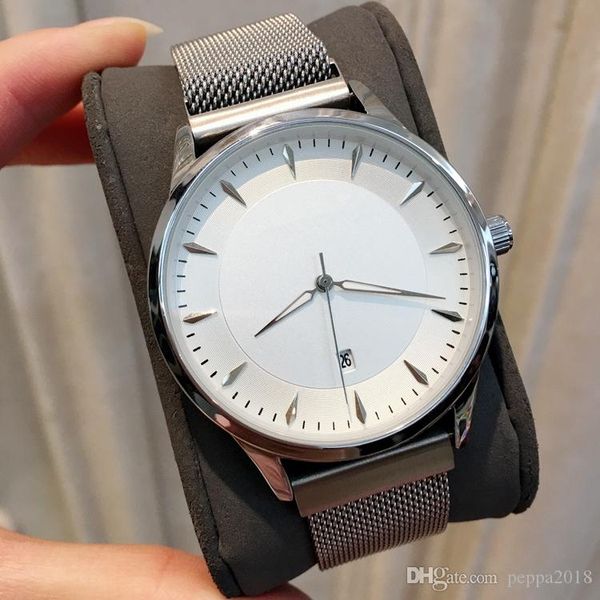 

2019 люксус мужские кварцевые наручные часы с датой бренд моды классический мужской нержавеющей стали часы silver спортивные часы top brand, Slivery;brown