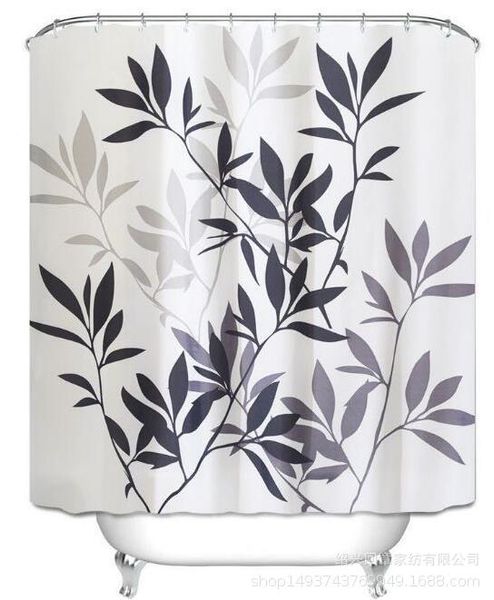 

e-commerce приграничное специально для nordic simple leaf shower curtain водонепроницаемый pure copper buttonhole пластиковые c- тип hook fa