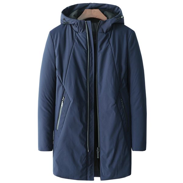 

htlb 2018 winter autumn men long thick cotton parka jacket coat men brand solid hooded pocket -10 degree warm jacket parkas, Black
