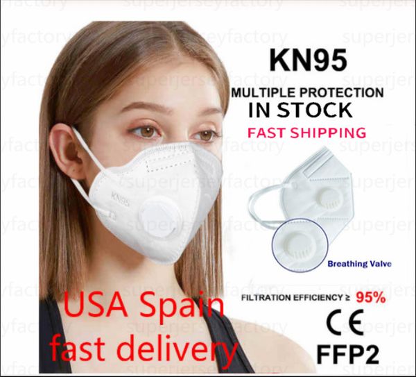 

Маски Маски KN95 N95 FFP2 Face 4 слоя Valved Многоразовые со респираторы Valve Одноразовая Face РМ2,5 Анти Смог маска для лица DHL доставка