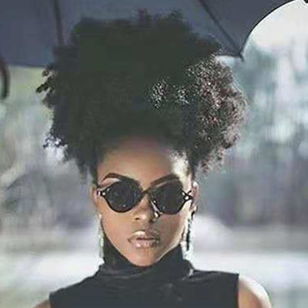 

human curly hair ponytail african american short afro kinky curly wrap virgin human drawstring puff ponytail hair extensions with clips 140g, Black