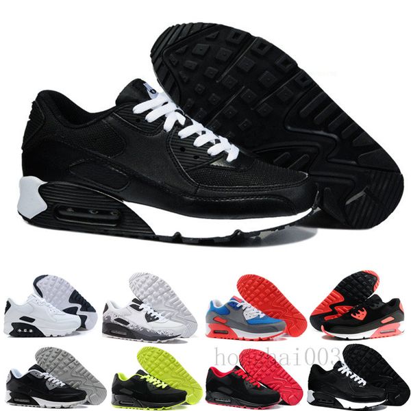

mens shoes classic men and woman shoes black red white trainer air90 cushion surface breathable casual shoes 36-45 dgh-f3