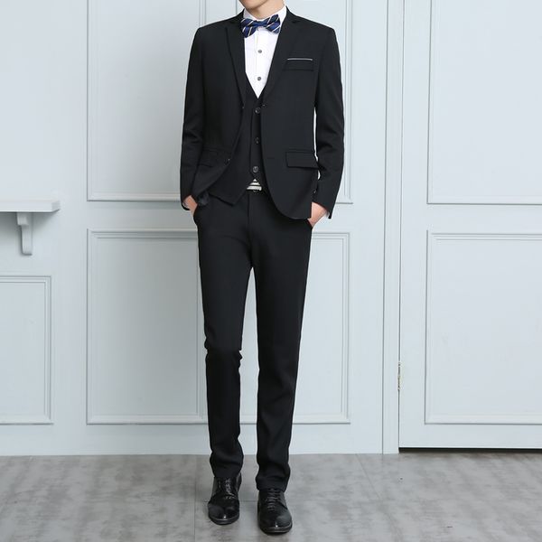 

men's suits & blazers fashion design luxury men wedding suit male slim fit for costume business formal 3 pieces (jacket+pants+vest), White;black