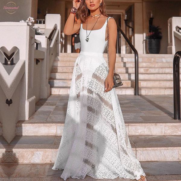 

white deep v neck lace mesh perspective summer dresses 2020 women summer transparent sleeveless long evening party dresse f603, Black;gray