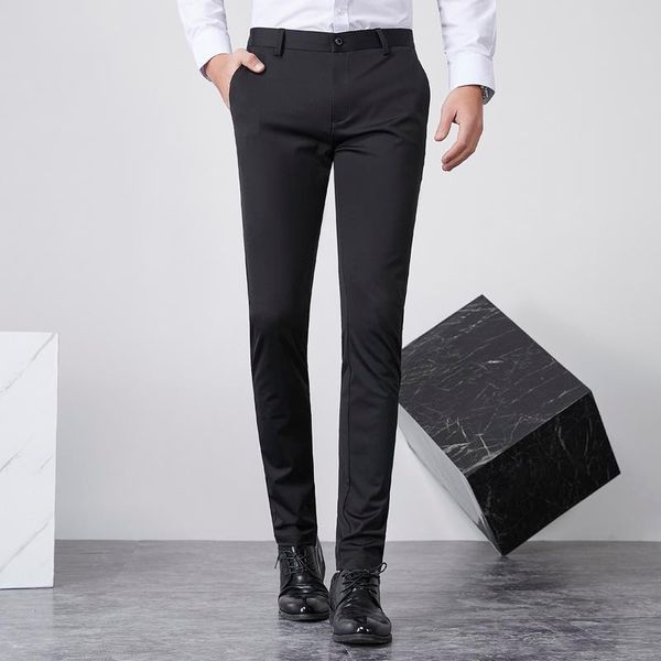 

2109 autumn summer men pants casual business fashion mens trousers stretch slim fit black pants for men pantaloni uomo