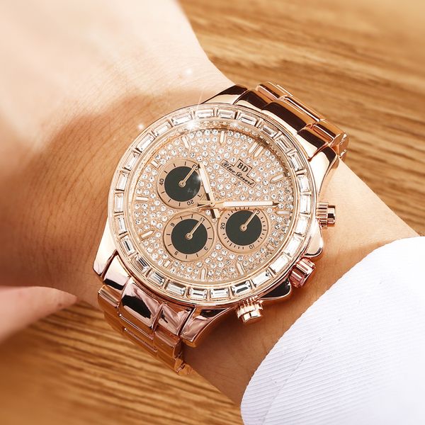 

labor green large full stars gold diamond trade watch goods foreign watch mens good high-end diamond vaqwu, Slivery;brown