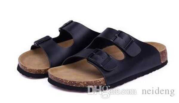 

new 2017 summer woman men flats sandals cork slippers casual shoes print mixed colors flip flop ing, Black