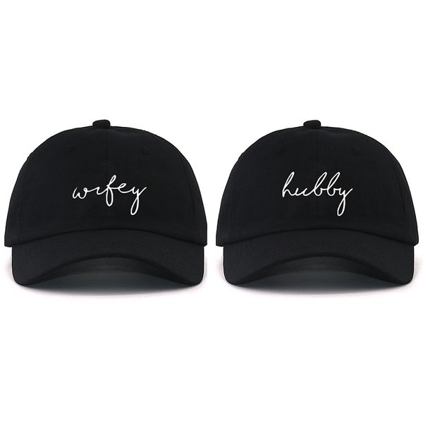 

set of 2 wifey hubby папа hat вышитые черный бейсболка низкопрофильный ремень назад унисекс регулируемая бейсболке, Blue;gray