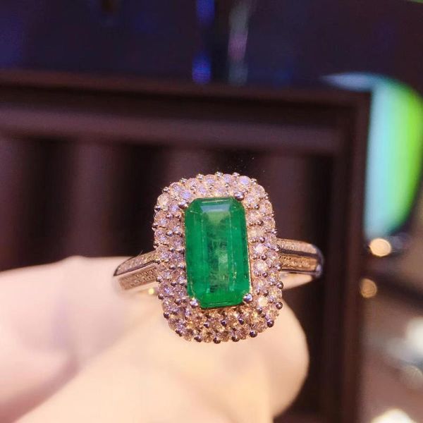 

100% реальный натуральный 1.02 ct изумруд emgagement свадебное прекрасное кольцо кулон двойного использования с натуральным белым бриллианто, Golden;silver