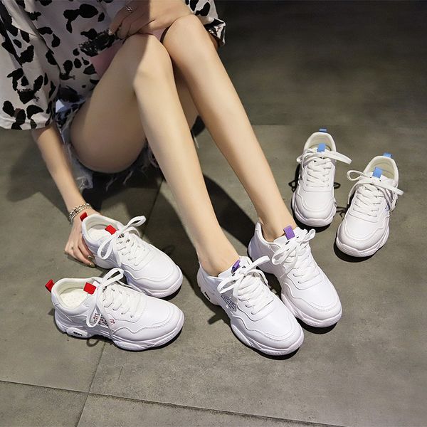 

2020 season student leisure time run shoe woman joker ventilation small white shoes woman flat bottom sneakers, Black