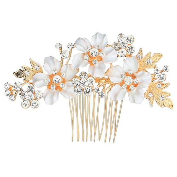 

bride flower fabric hair comb wedding hair accessories bridal hairs jewelry headwear hair decorate alloy ornaments, Golden;silver