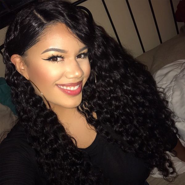 

360 фронтальных пачки raw индийской волна воды связка с фронтальным закрытием человеческих 3 волос пучков с закрытием remy выдвижения волосы, Black;brown