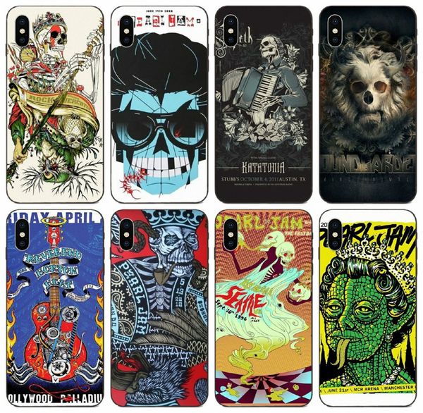 

tongtrade] pearl jam skull skeleton dark case for iphone 11 pro x xs max 8s 7s 6s 5s 4 galaxy a8 plus honor 4c 5c htc desire 530 cover case